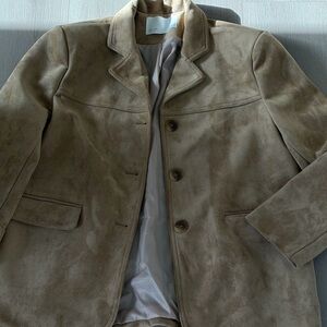 OAK + FORT Vegan Suede Blazer Beige